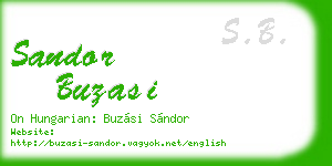 sandor buzasi business card