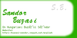 sandor buzasi business card